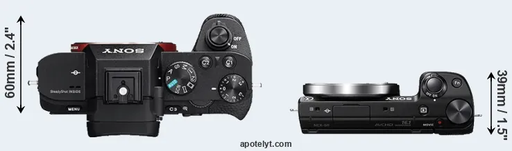 Compare A7 II versus NEX-5R top