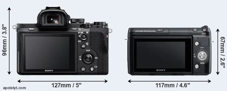 Comparison A7 II or NEX-F3 rear