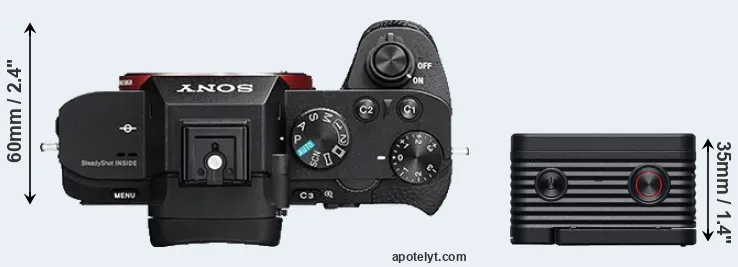 Compare A7 II versus RX0 II top