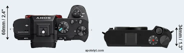 Compare A7 II versus M1 top