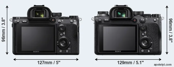 Comparison A7 III or A9 II rear