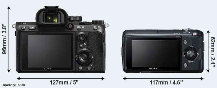 Comparison A7 III or NEX-3 rear
