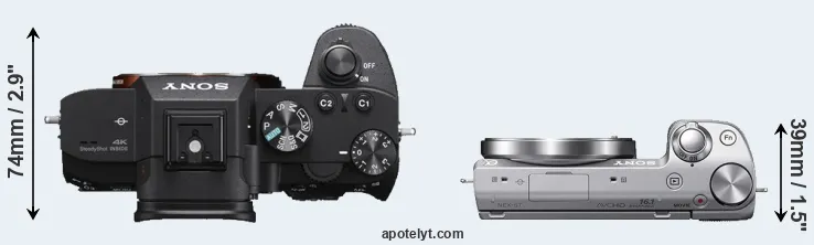 Compare A7 III versus NEX-5T top