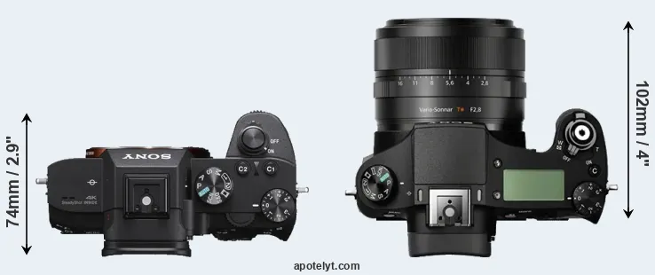 Compare A7 III versus RX10 top