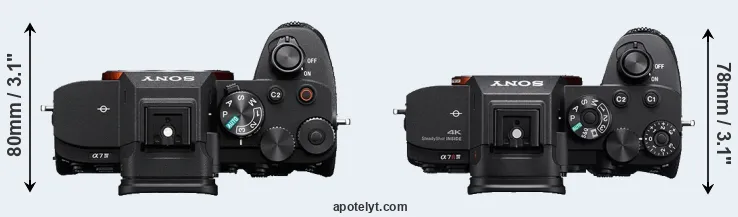 Compare A7 IV versus A7R IV top