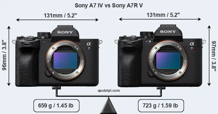 Size Sony A7 IV vs Sony A7R V
