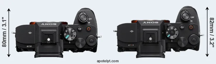 Compare A7 IV versus A7R V top