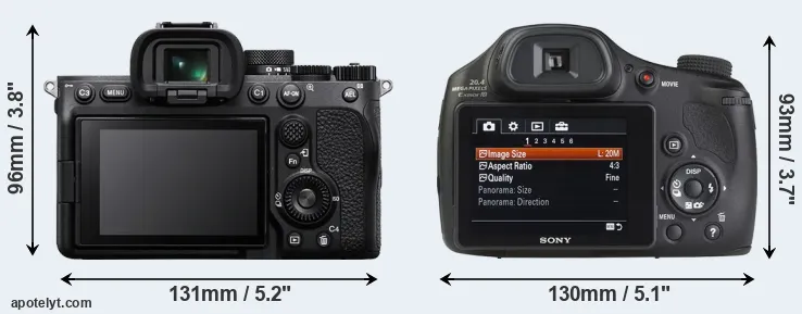 Comparison A7 IV or HX350 rear