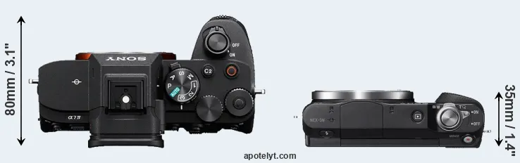 Compare A7 IV versus NEX-3N top