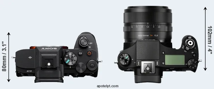 Compare A7 IV versus RX10 top
