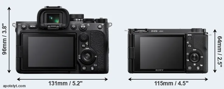 Comparison A7 IV or ZV-E10 rear