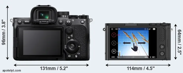 Comparison A7 IV or M1 rear