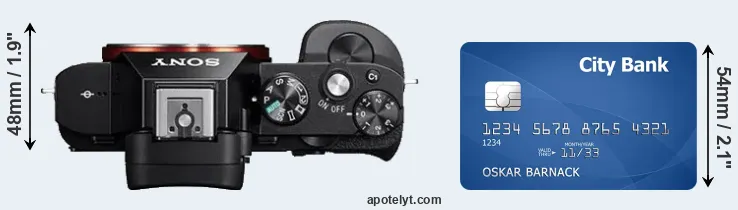 A7 versus credit card top view