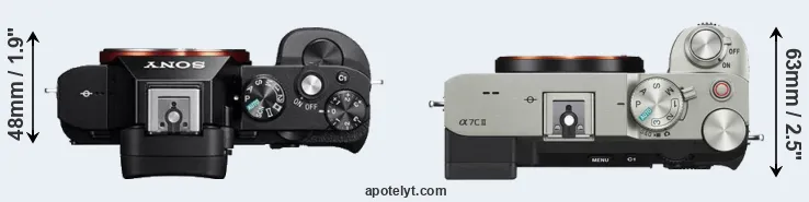 Compare A7 versus A7C II top