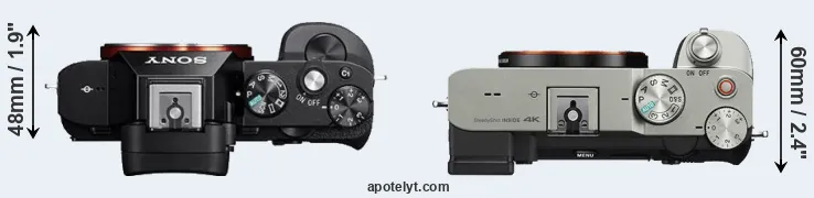 Compare A7 versus A7C top