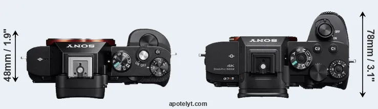 Compare A7 versus A7R IV top