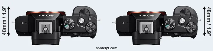 Compare A7 versus A7R top