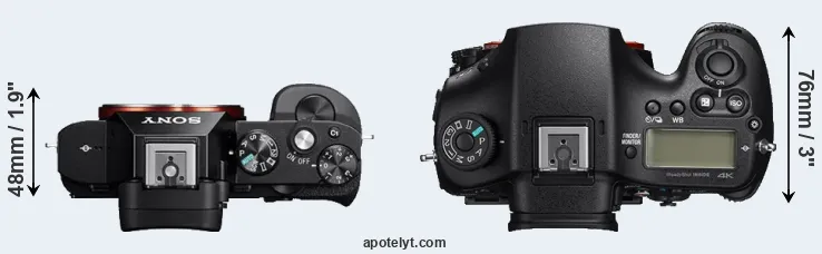 Compare A7 versus A99 II top