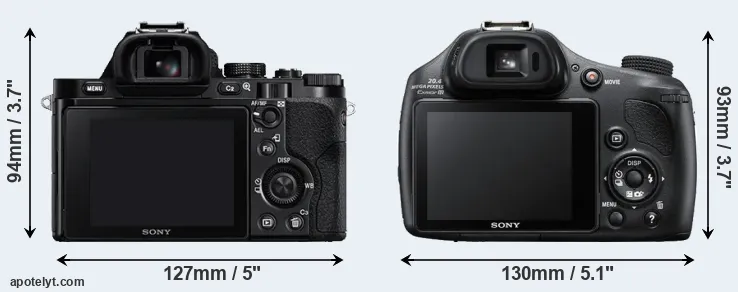 Comparison A7 or HX400V rear