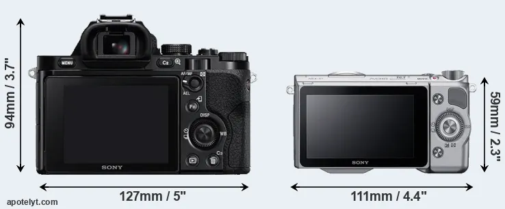 Comparison A7 or NEX-5T rear