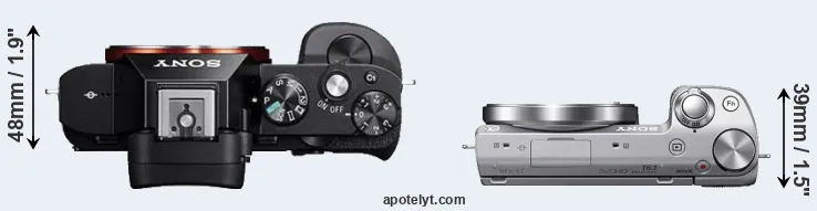 Compare A7 versus NEX-5T top