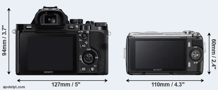 Comparison A7 or NEX-C3 rear