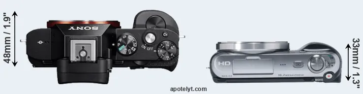 Compare A7 versus NEX-C3 top