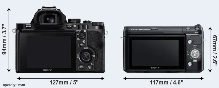 Comparison A7 or NEX-F3 rear