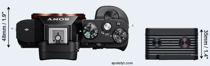 Compare A7 versus RX0 II top
