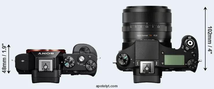 Compare A7 versus RX10 top