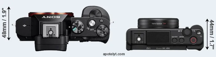 Compare A7 versus ZV-1 top