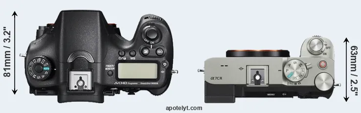 Compare A77 II versus A7C R top
