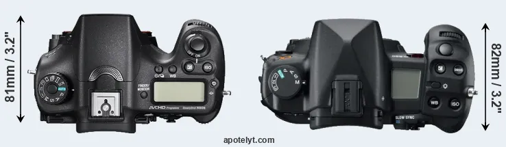 Compare A77 II versus A850 top