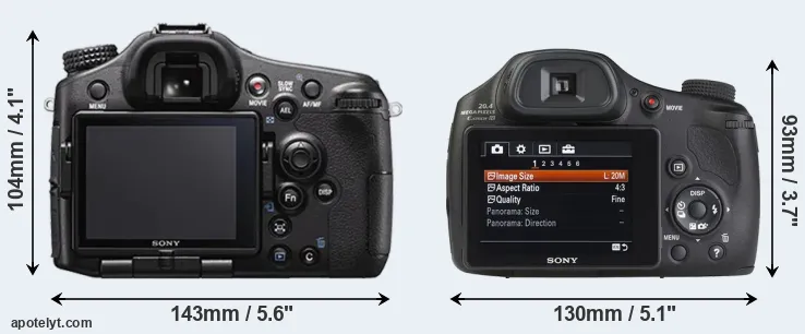 Comparison A77 II or HX350 rear
