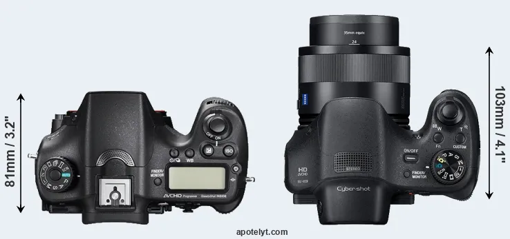 Compare A77 II versus HX350 top