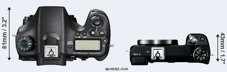 Compare A77 II versus NEX-6 top
