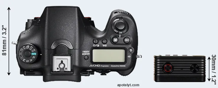 Compare A77 II versus RX0 top