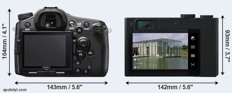 Comparison A77 II or ZX1 rear