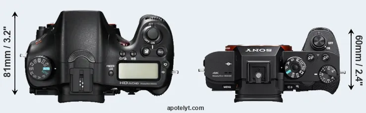 Compare A77 versus A7S II top