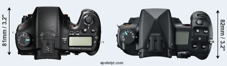 Compare A77 versus A850 top