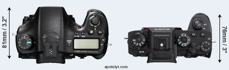 Compare A77 versus A9 II top