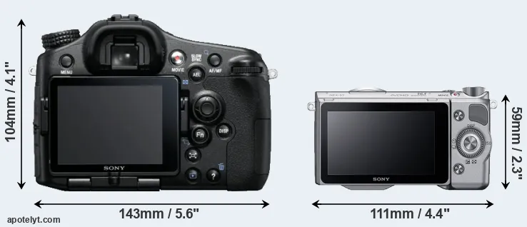 Comparison A77 or NEX-5T rear