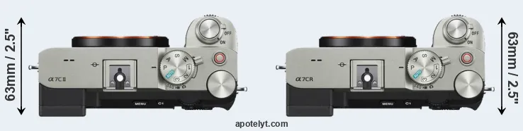 Compare A7C II versus A7C R top