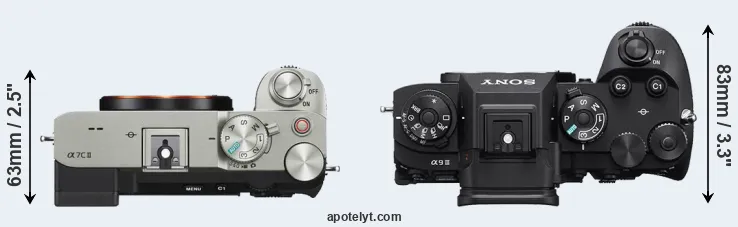 Compare A7C II versus A9 III top
