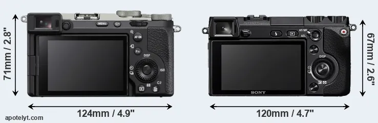 Comparison A7C II or NEX-7 rear