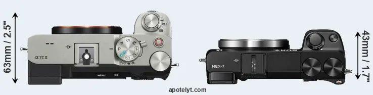 Compare A7C II versus NEX-7 top