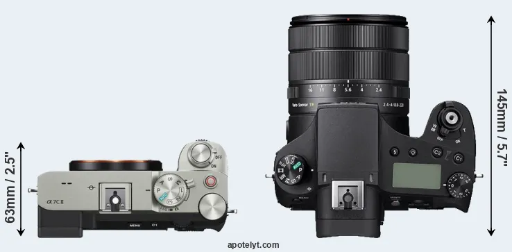 Compare A7C II versus RX10 IV top