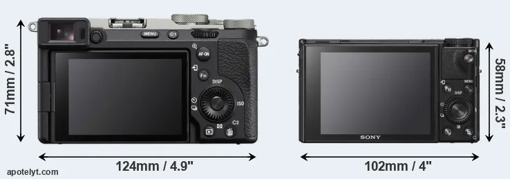 Comparison A7C II or RX100 VI rear