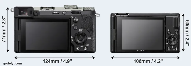 Comparison A7C II or ZV-1F rear