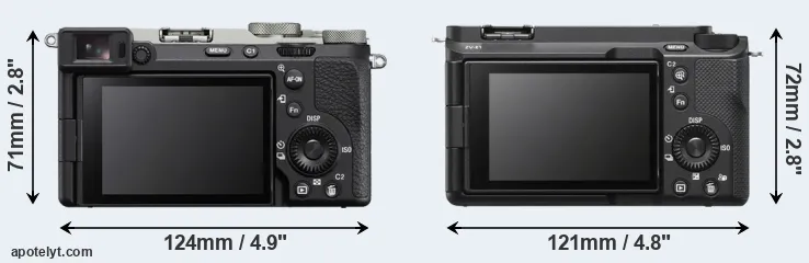 Comparison A7C II or ZV-E1 rear